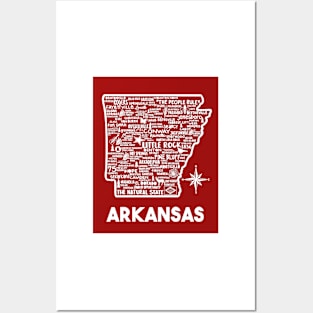 Arkansas Map Posters and Art